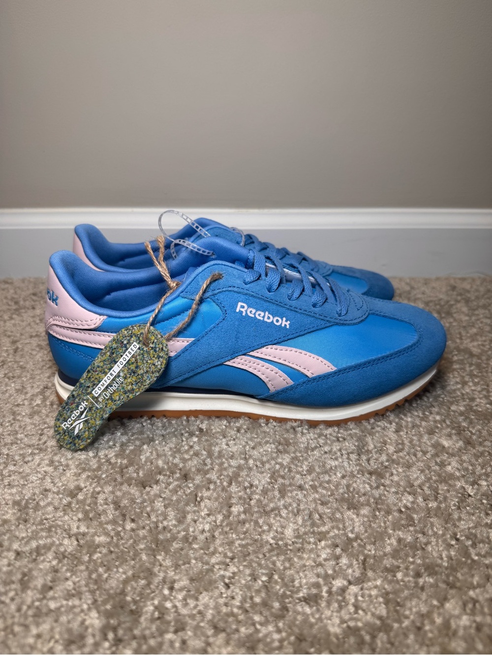Reebok Blue with Pink Accent Retro Runner Sneakers